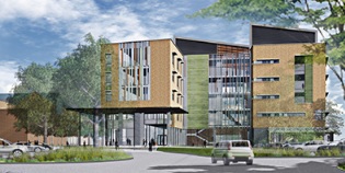Universities at Shady Grove Biomedical Sciences and Engineering Building Rockville, Maryland Front Enterance Building Rendering